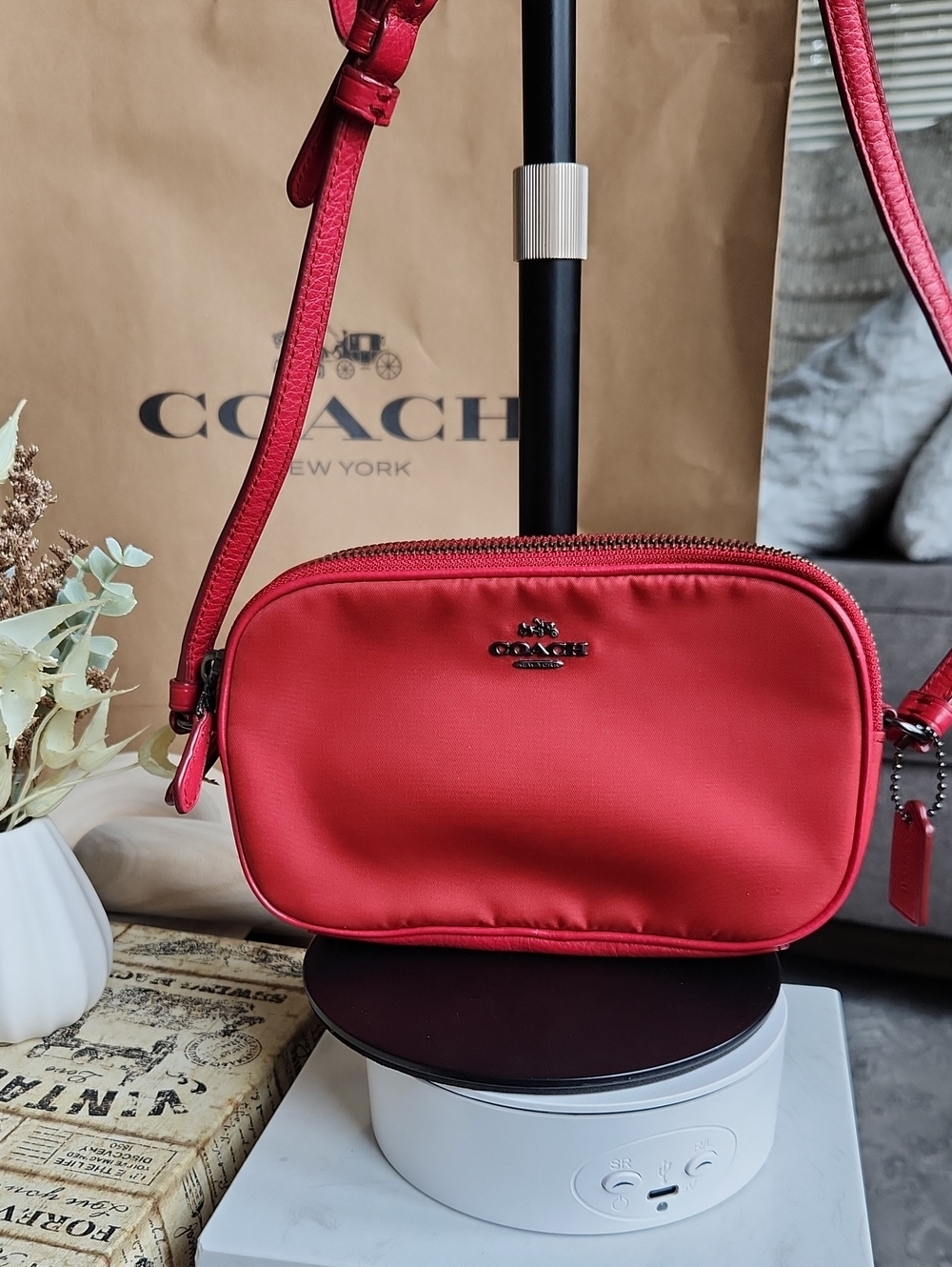 Coach Red Nylon Crossbody Camera Bag - Excellent Condition